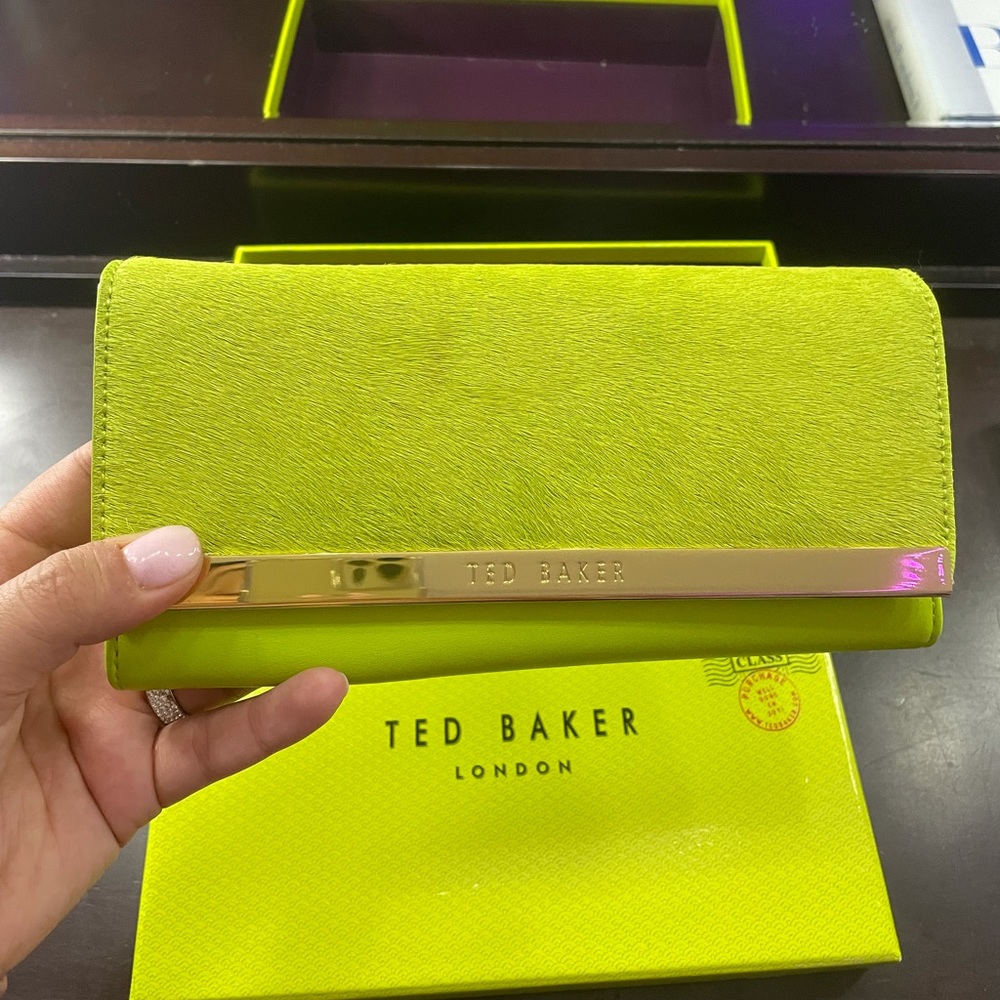 Ted Baker Neon Green Leather Wallet